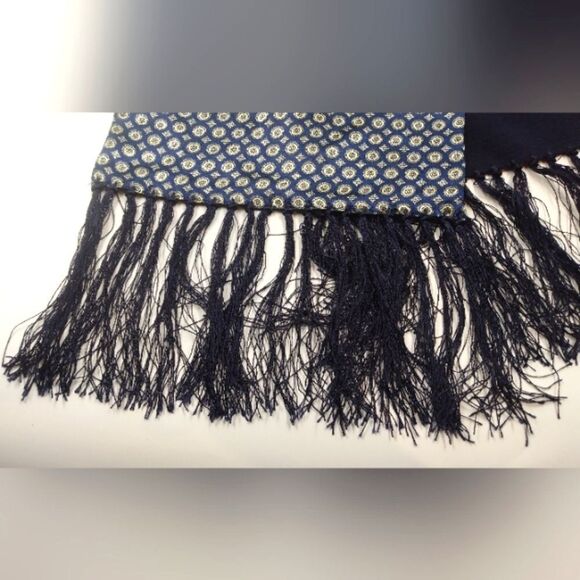 Satin Reversible Long Fringe Formal Scarf Men's - Picture 9 of 14